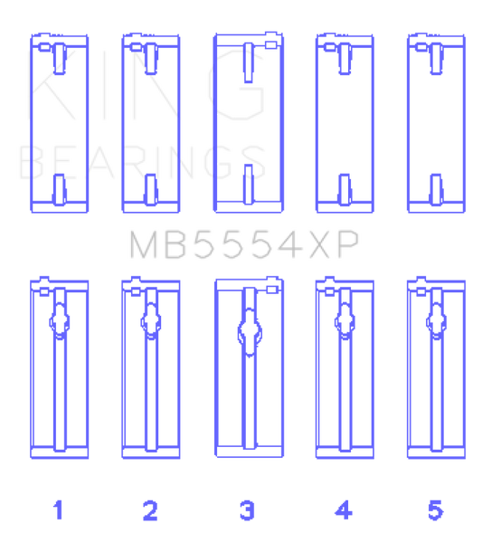 King Engine Bearings Toyota 3SGTE (Size 0.025mm) Performance Main Bearing Set
