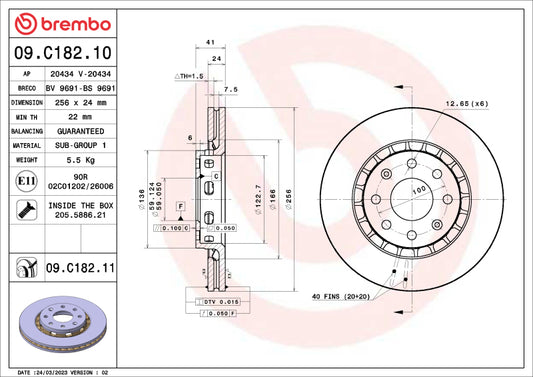 Brembo OE 09-10 Pontiac G3/2009 G3 Wave/05-08 Wave/05-07 Wave5 Standard Brake Disc - Front