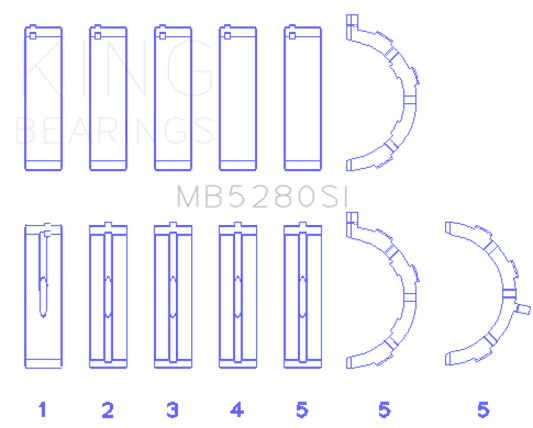 King Engine Bearings Ford 281CI/330CI 4.6L/5.4L V8 (Size +0.75) Main Bearing Set