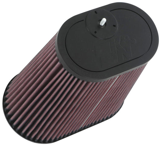 K&N Universal Clamp-On Air Filter 3-1/8in Dual FLG 8-7/8in X 5-3/16 B 6-1/4in X 4IN T, 9inH W/STUD