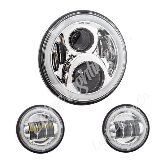 Letric Lighting 7in LED Chrome Full-Halo Indian