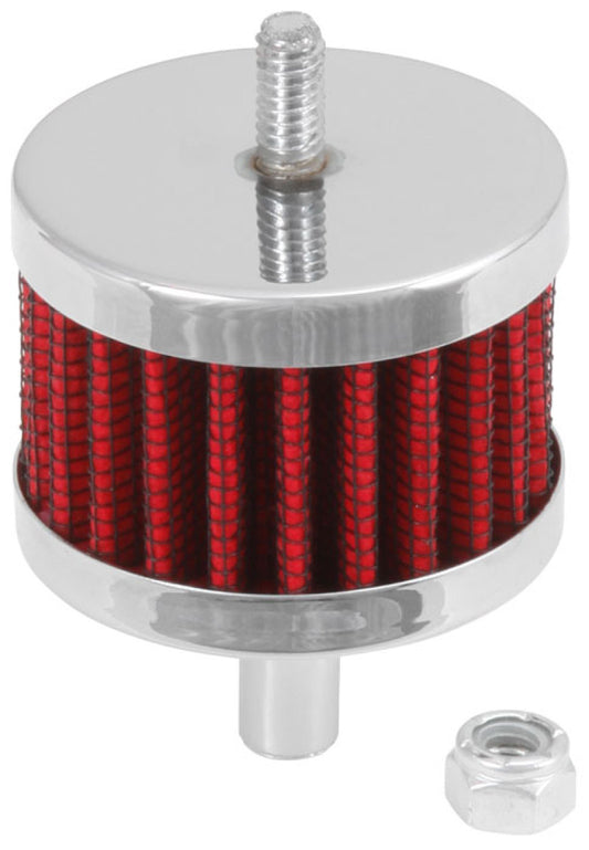 K&N Steel Base Crankcase Vent Filter 3/8in OD Tube 2in OD 1-1/2in Height
