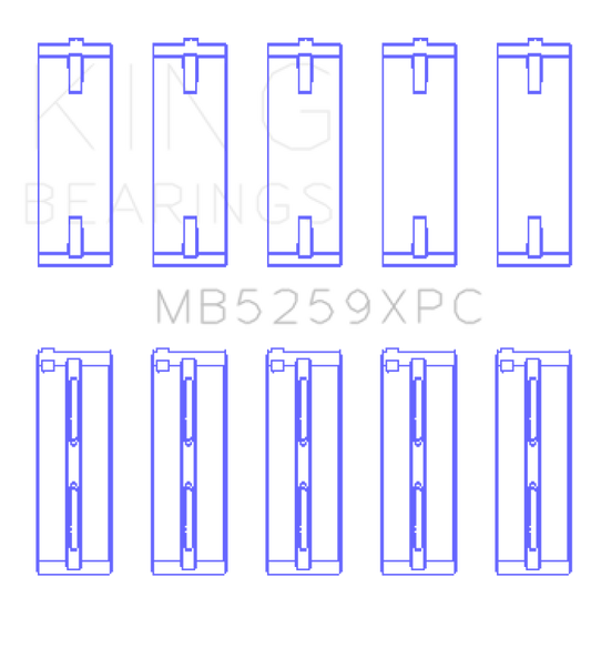 King Honda A-Series/B-Series/K-Series pMaxKote Performance Main Bearing Set - Size +.026mm