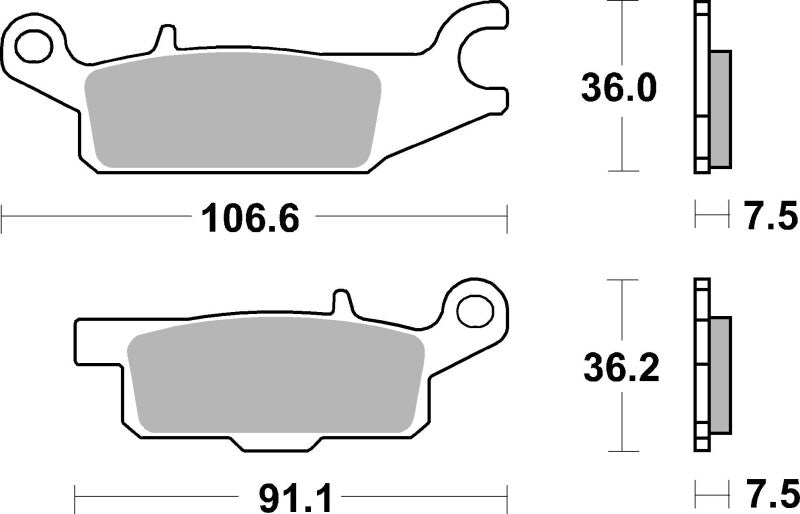 Brembo 09-14 Yamaha YFM Raptor Left 250cc Sinter Brake Pad - Front