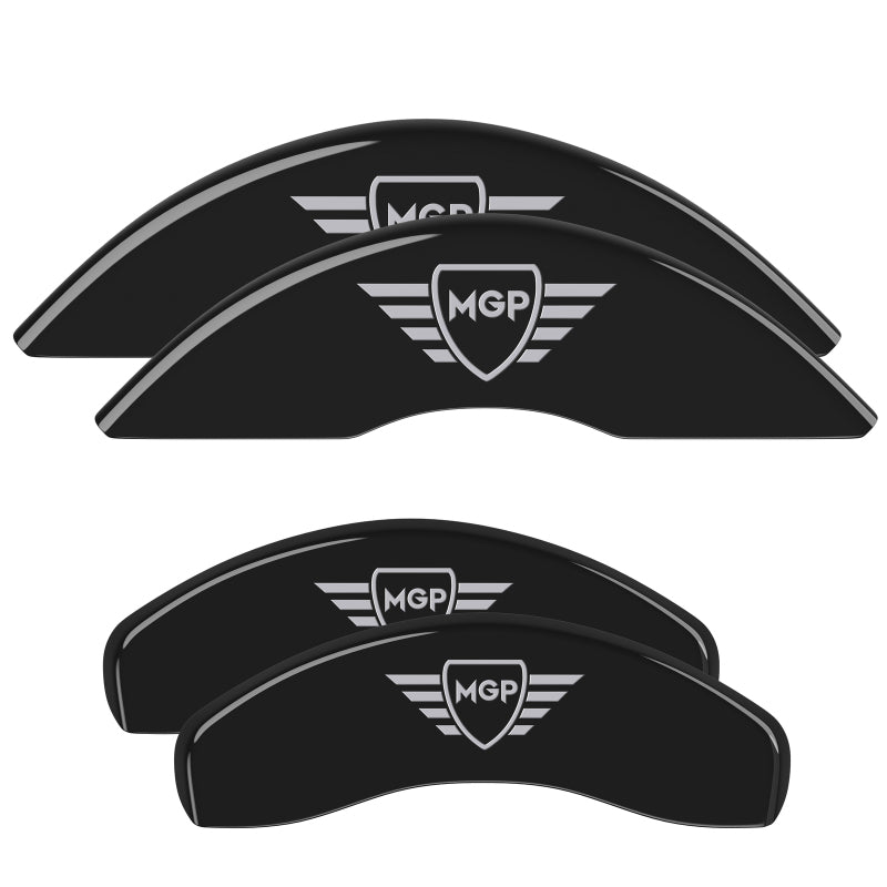 MGP 4 Caliper Covers Engraved Front & Rear MGP Black Finish Silver Char 2018 Kia Stinger