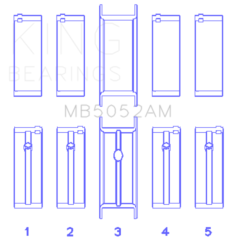 King Engine Bearings Chrysler/Mitsubishi 122ci 2.0L (Size 0.25) Main Bearing Set