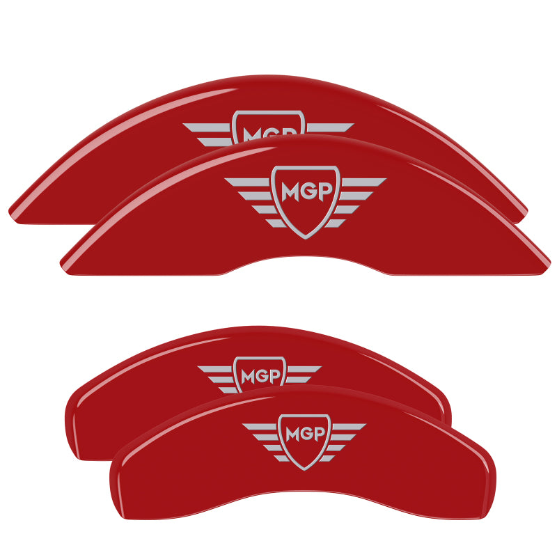 MGP 4 Caliper Covers Engraved Front & Rear MGP Red Finish Silver Characters 2019 Kia Optima