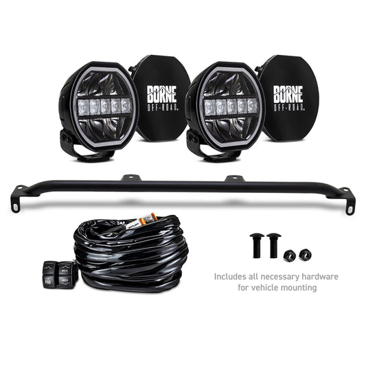 Borne Off-Road 2021+ Ford Bronco Direct Fit Lights - Mod Bumper - 2in x 7in Round - Bumper