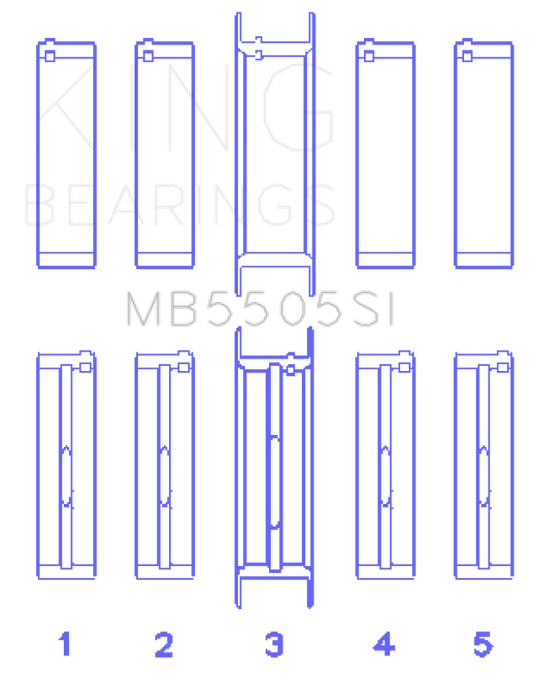 King Engine Bearings Ford 351ci/400ci 16V Main Bearing Set - Set Of 10