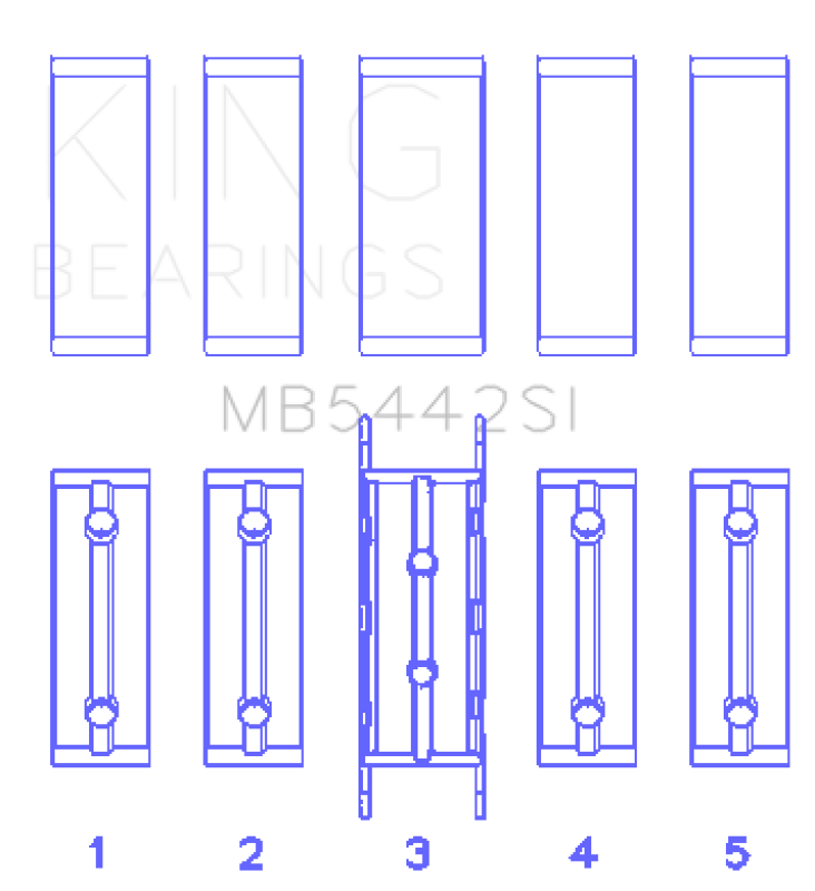 King Ford/Mazda Duratec 2.0/2.3 DOHC (Size 0.75) Silicon Bi-Metal Aluminum Main Bearing Set