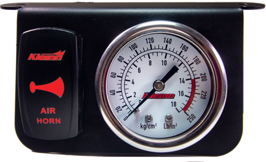 Kleinn Panel Mounted 160 PSI Gauge w/ an Illuminated RED Momentary Rocker Switch