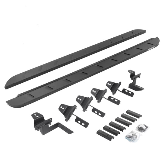 Go Rhino 07-18 Jeep Wrangler JK 4DR RB10 Slim Running Boards Kit (Incl. Brackets) - Tex. Blk
