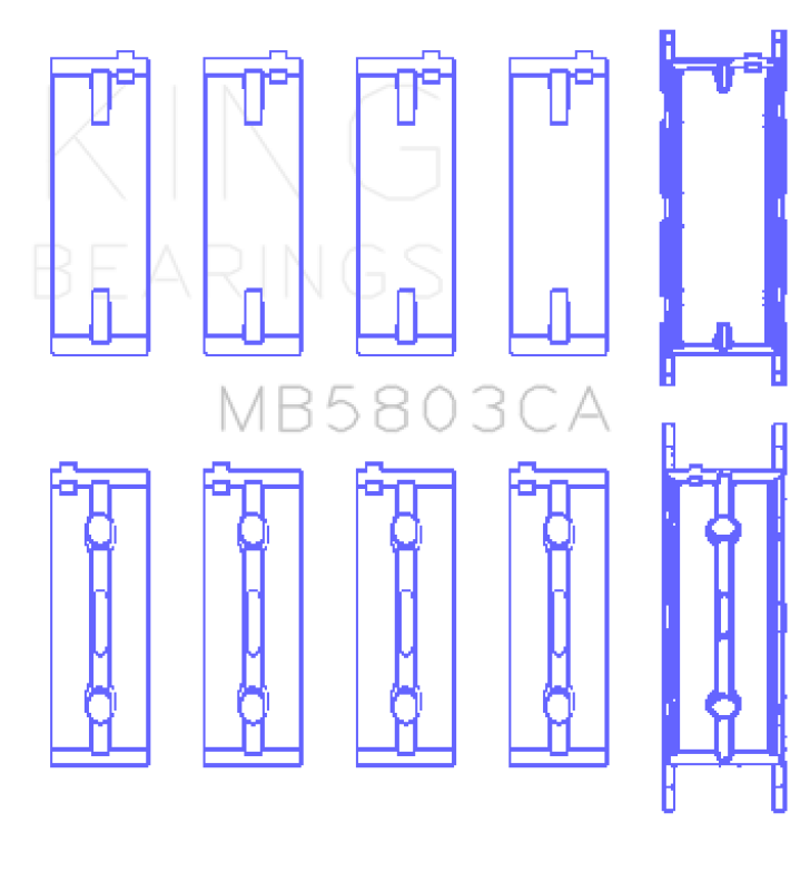 King Engine Bearings BMW S65B40A (Size +0.5mm) Crankshaft Main Bearing ( Set of 5 )