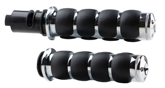 Kuryakyn ISO Grips 24 and Up Touring 25 and Up Softails Throttle-By-Wire Chrome