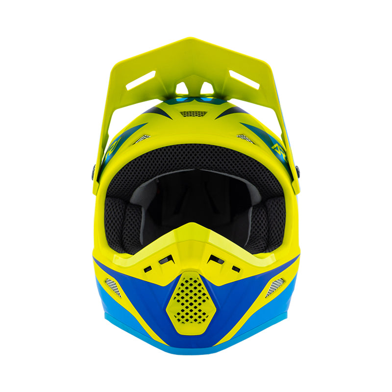 Answer 26 AR1 Mototown Helmet Matte Hyper Acid/Cyan/Dark Blue Youth - Large