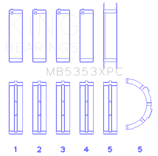 King Engine Bearings Ford 281 4.6L SOHC 16v Performance Main Bearing Set - Coated