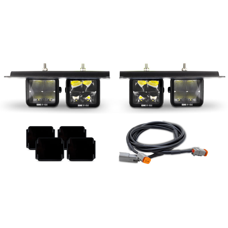 Borne Off-Road 2021+ Ford Bronco Direct Fit Pods - Modular Bumper - Kit of 4 - Fog - Up