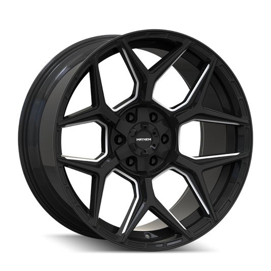 Mayhem Vanquish 8119 22x10 / 6x135/6x139.7 / -19mm Offset / 106.1mm Hub - Gloss Black Milled