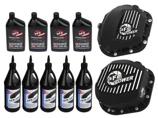 aFe Power Front/Rear Diff Cover Kit w/ Oil 99-16 Ford F-250/F-350 V8 (Dana 60/Super 60 & Sterling)