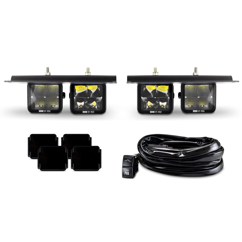 Borne Off-Road 2021+ Ford Bronco Direct Fit Pods - Modular Bumper - Kit of 4 - Fog