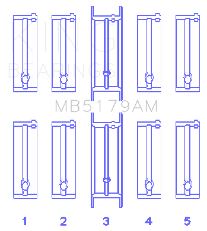 King Engine Bearings Daewoo/GM/Opel/Vauxhall (Size 0.25) Main Bearing Set