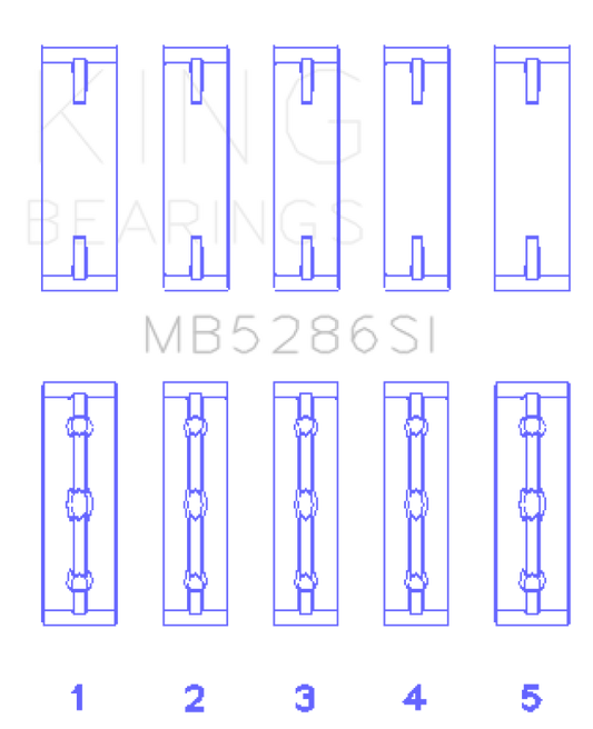 King Engine Bearings Toyota 1Uz-Fe/2Uz-Fe/3Uz-Fe (Size +0.25mm) Main Bearing Set