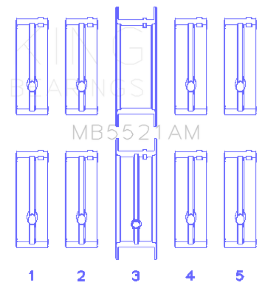 King Engine Bearings Chrysler 2.2L Main Bearing Set