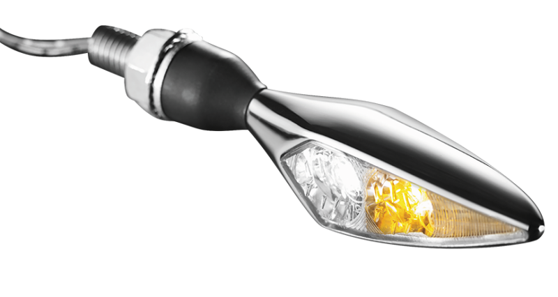 Kuryakyn Rhombus Front Left White/Amber Chrome