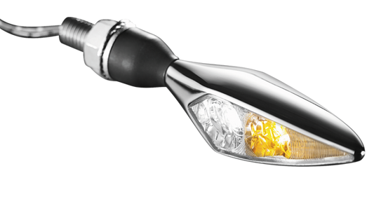 Kuryakyn Rhombus Front Left White/Amber Chrome