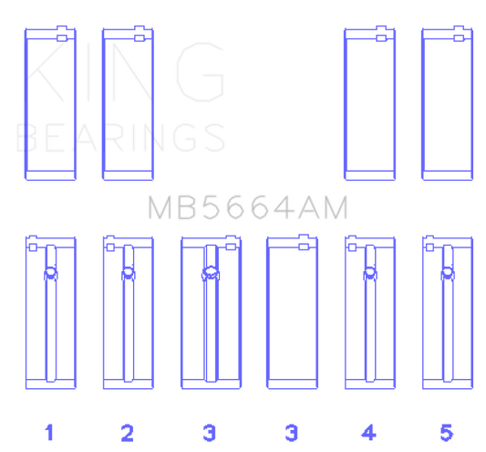 King Engine Bearings Nissan QR25DE DOHC 16 Valves (Size +0.5) Main Bearing Set