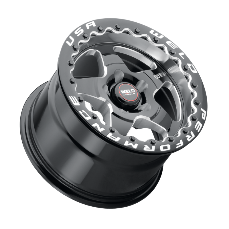 Weld Ventura Beadlock 15x10 / 5x120.65 BP / 45 Offset / 7.27 BS / 78.1 Bore - Gloss Black MIL - DIA