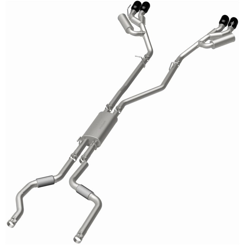 MagnaFlow 20-21 Ford Explorer 3.0L V6 Dual Exit Quad Black Chrome Tip Street Series Cat-Back Exhaust