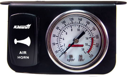Kleinn Panel Mounted 160 PSI Gauge w/ an Illuminated WHITE Momentary Rocker Switch