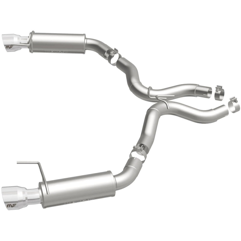 MagnaFlow Axle Back, SS, 3in, Competition, Dual Split Polished 4.5in Tip 2015 Ford Mustang GT V8 5.0