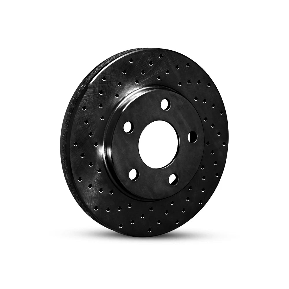 R1 07-16 Porsche 911 Rear Right Drilled Black Brake Rotor