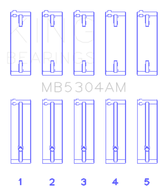 King Engine Bearings Kia/Mazda DOHC 16 Valve/SOHC 16 Valve/SOHC 8 Valve (Size +0.5) Main Bearing Set