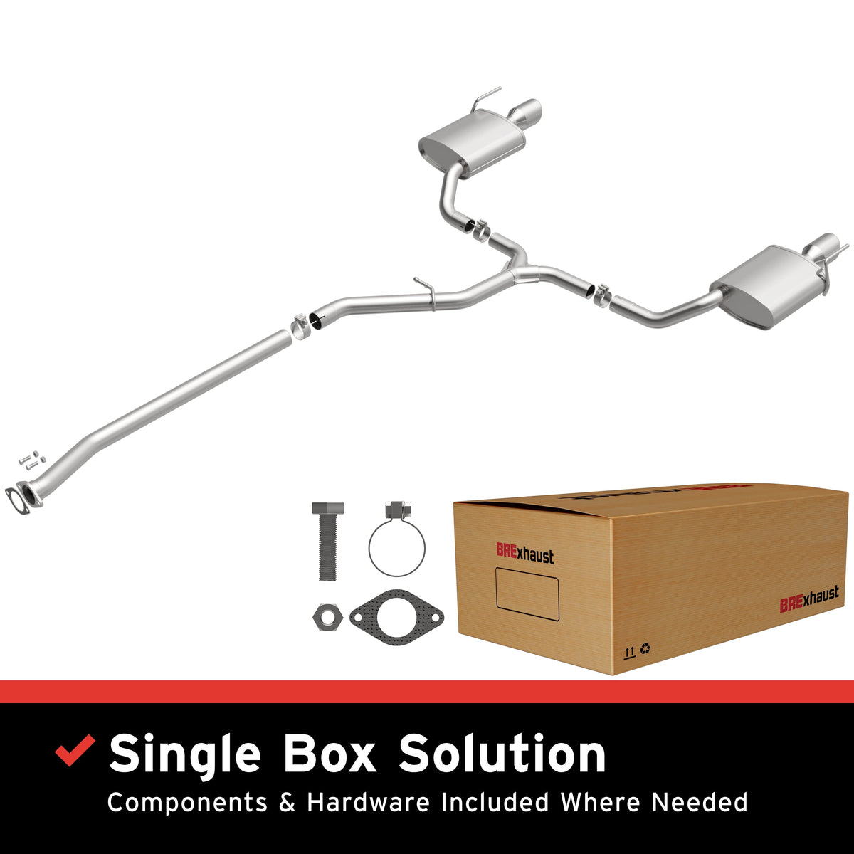 BRExhaust 16-21 Chevrolet Malibu 1.5L Turbo Replacement Exhaust System