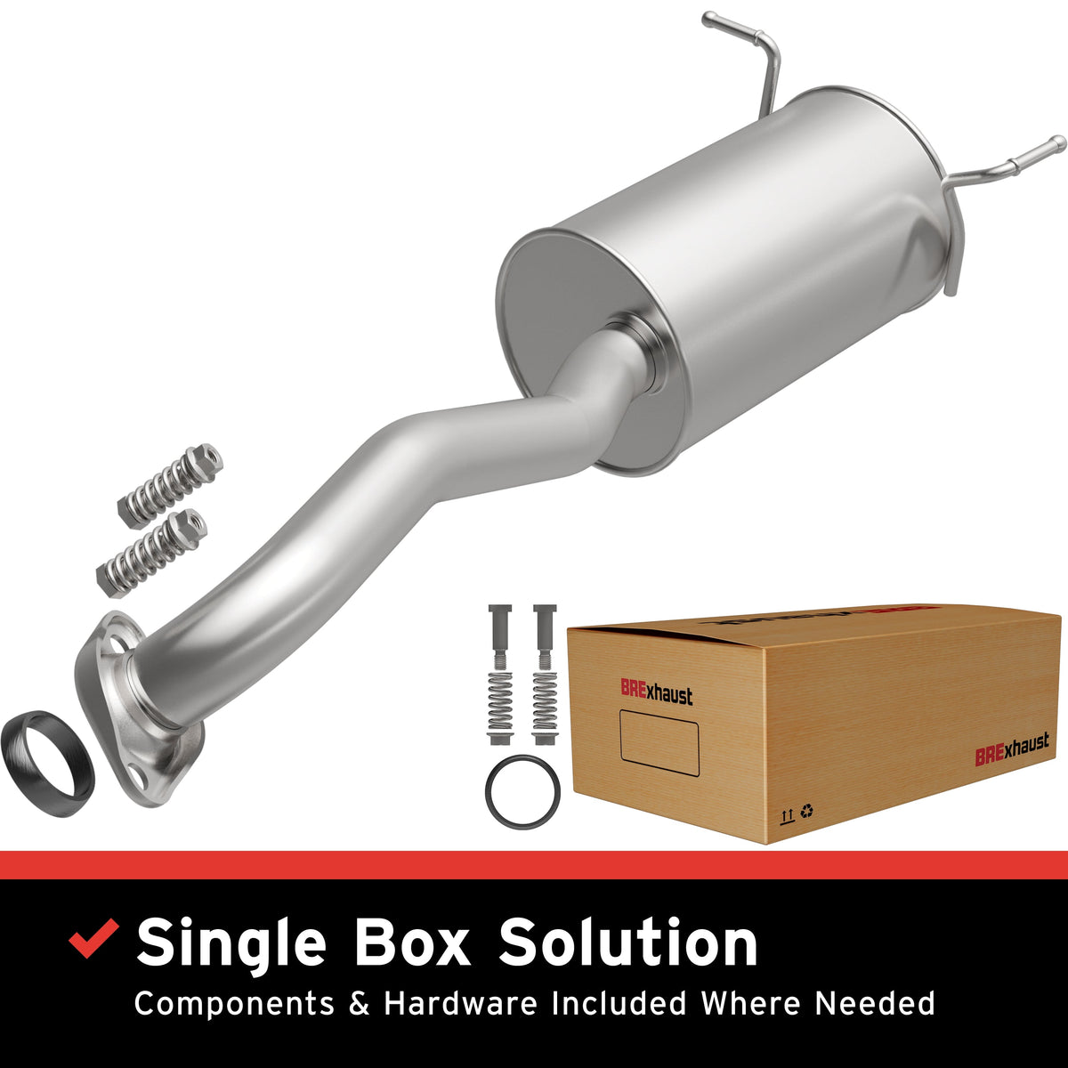 BRExhaust 08-12 Honda Accord 2.4L L4 Replacement Rear Muffler Kit