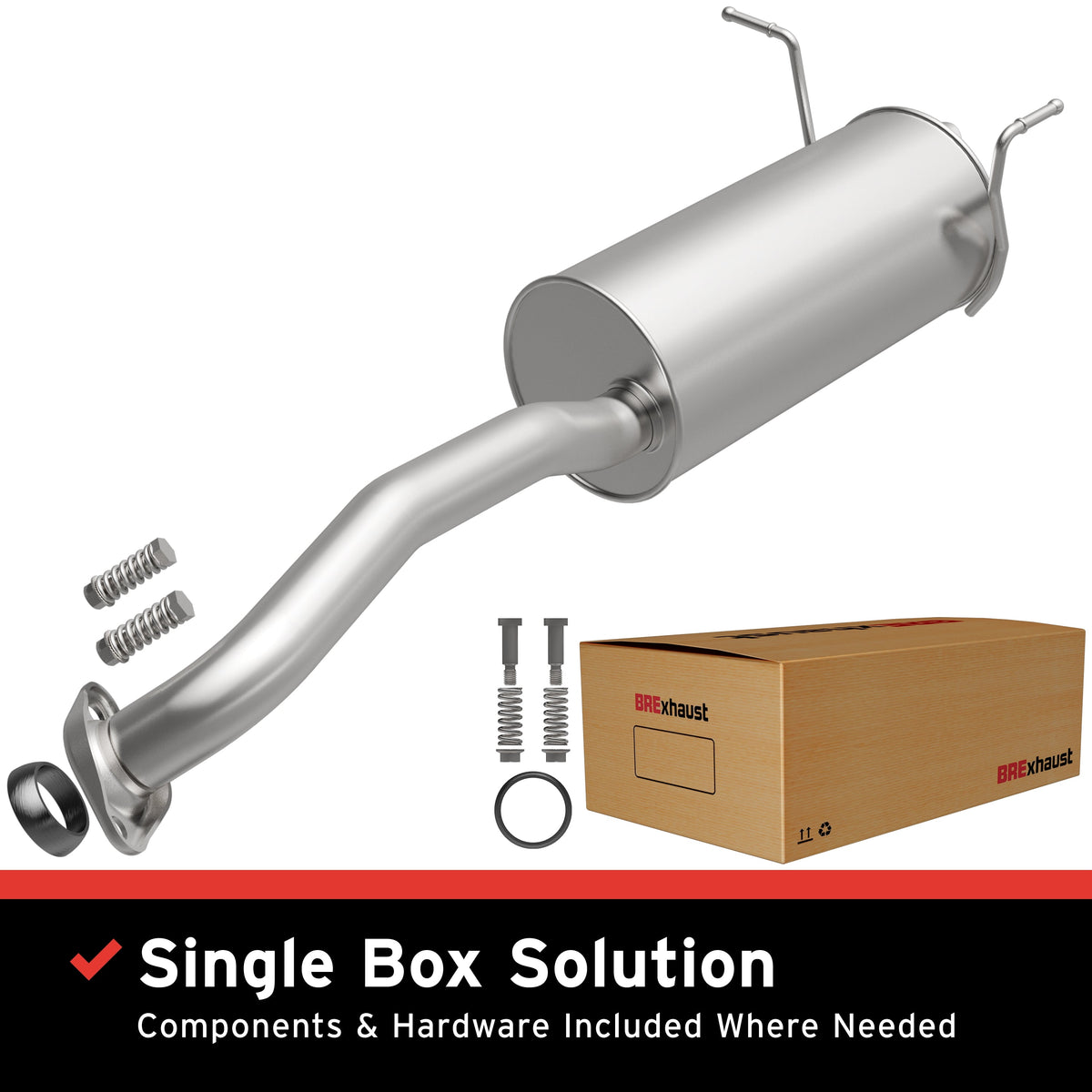 BRExhaust 13-17 Honda Accord 2.4L L4 Replacement Rear Muffler Kit
