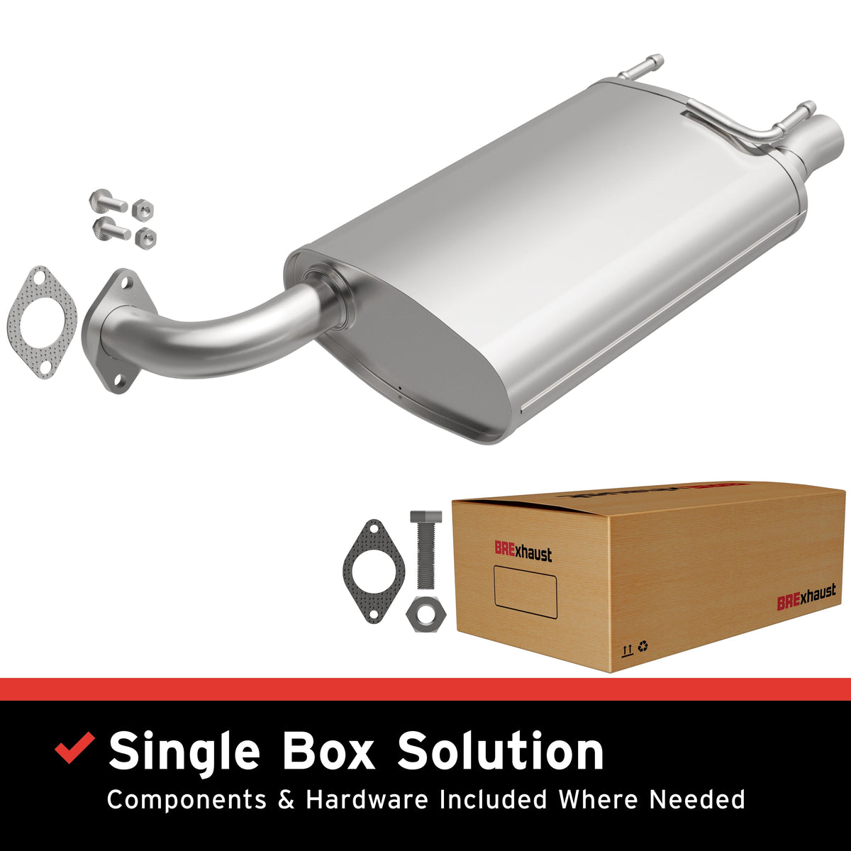BRExhaust 12-17 Toyota Camry 2.5L L4 Replacement Rear Muffler Kit