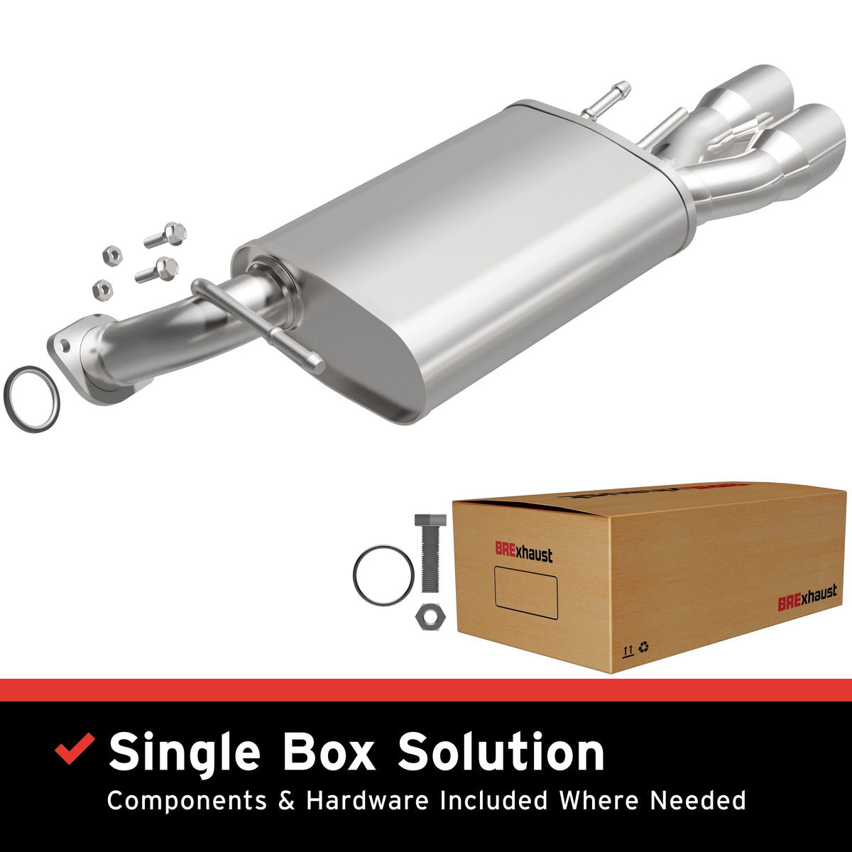 BRExhaust 14-19 Toyota Corolla 1.8L L4 Replacement Rear Muffler Kit