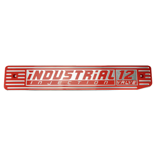 Industrial Injection 89-98 Cummins 5.9L (12V) Billet Engine Cover Plate - Red