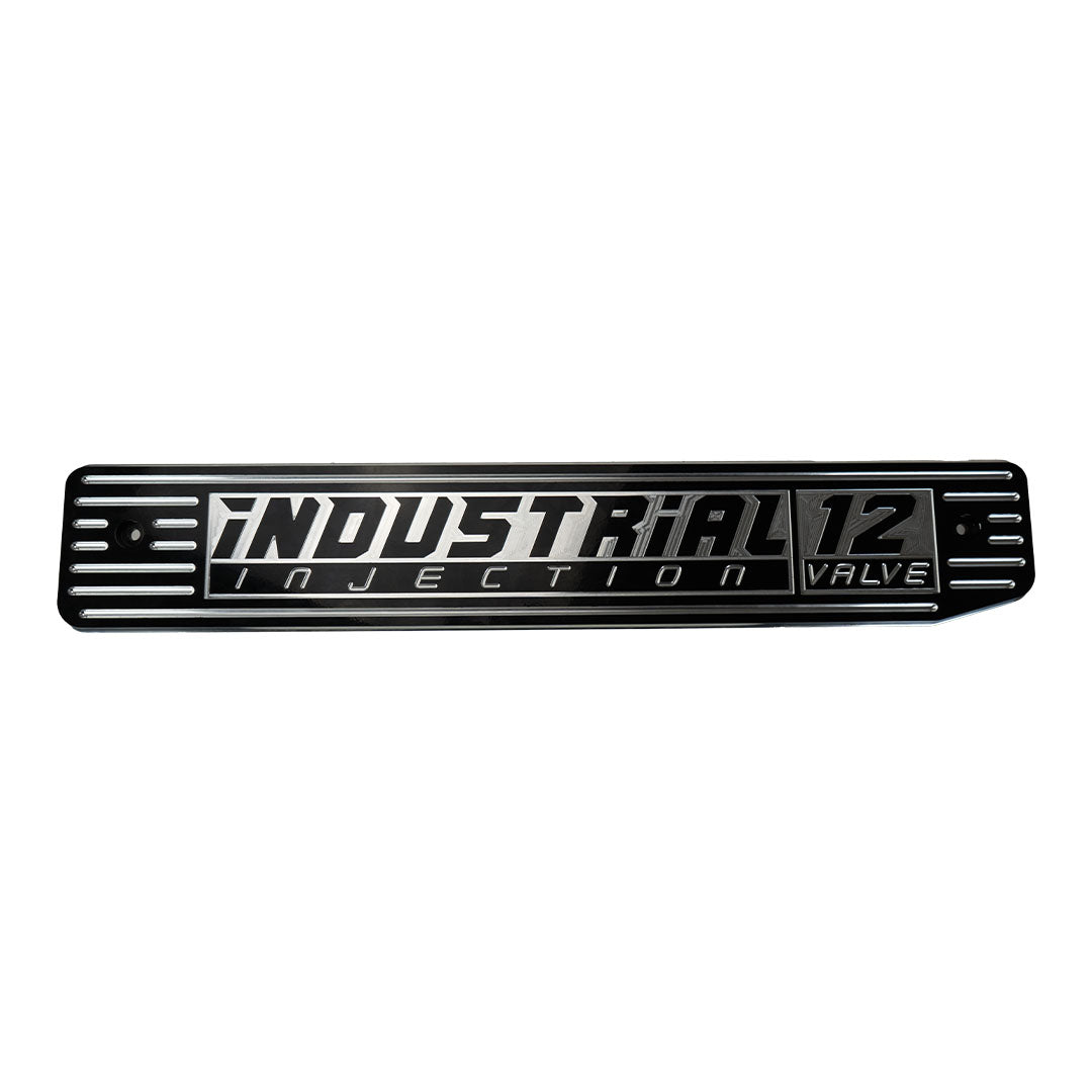 Industrial Injection 89-98 Cummins 5.9L (12V) Billet Engine Cover Plate - Mirror Black