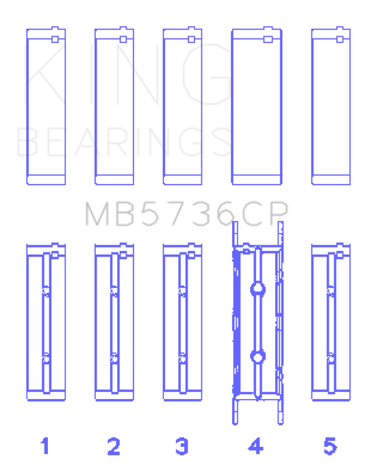 King Engine Bearings Ford Powerstroke 6.0L/6.4L Diesel (Size +0.25mm) Crankshaft Main Bearing Set