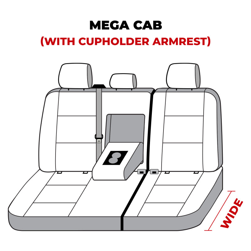 Covercraft 22-24 Ram Mega 2-Row 60/40 Endura RAM Logo SeatSaver Custom Second Row Seat Covers
