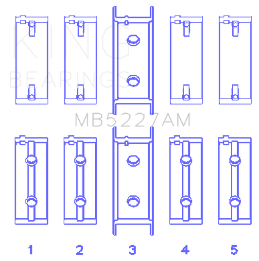 King Engine Bearings Mitsubishi 4G63/4G63T (92) (Size +0.50mm) Main Bearing Set