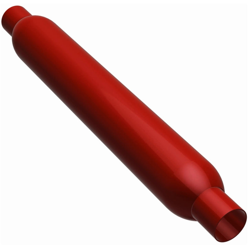MagnaFlow Muffler Red Pack Series Glasspack 4in Rd 26in Body Length 2.5in/2.5in Inlet/Outlet