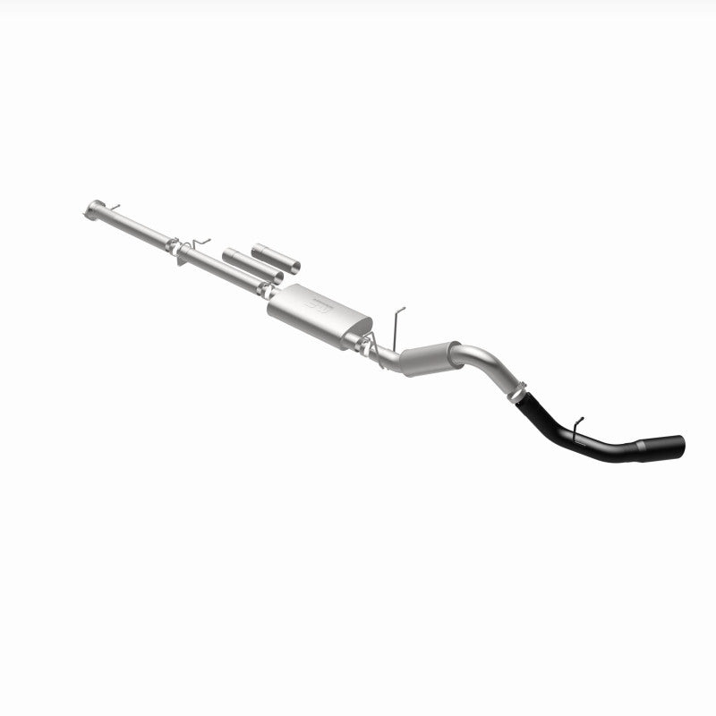 MagnaFlow 11-19 GM 2500/3500 6.0L 4in Single Passenger Side Rear Exit Cat-Back Exhaust w/Black Tips