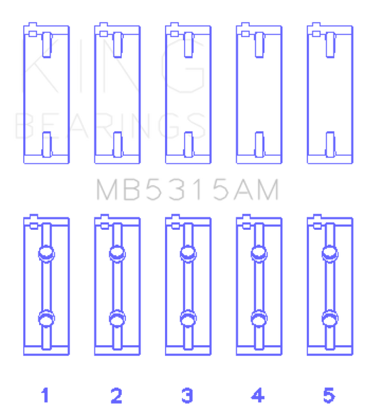 King Engine Bearings Mitsubishi 4G63T/4G64 (Size 0.25) Main Bearing Set