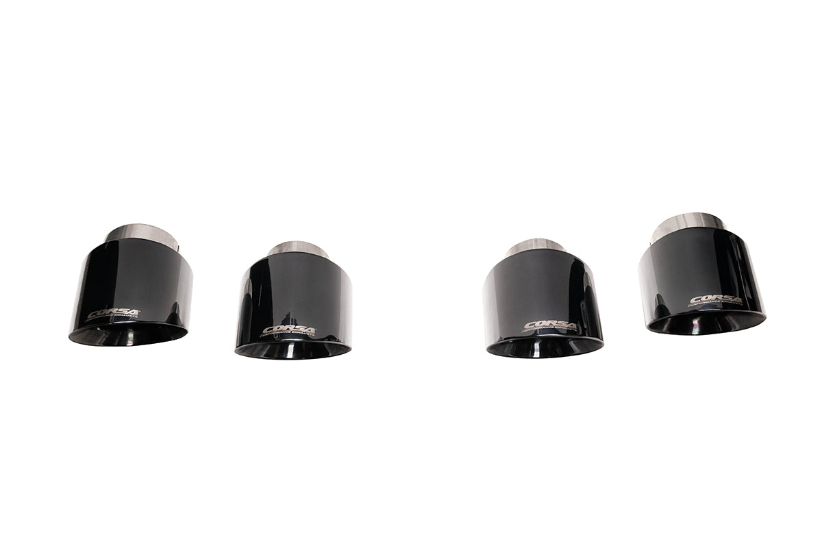 Corsa 2020-2025 Chevrolet Corvette C8 Quad 4.5in Black Tip Kit (For Corsa Exhaust Only)